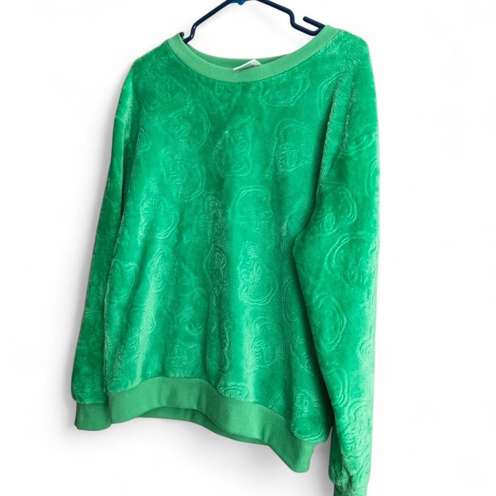 Grinch Green Velour Sweatshirt Women's Size Medium Christmas